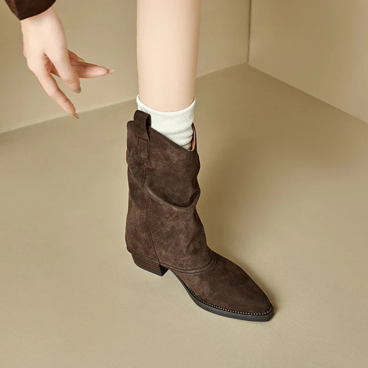 Audrey | Vintage Look Suede Boots
