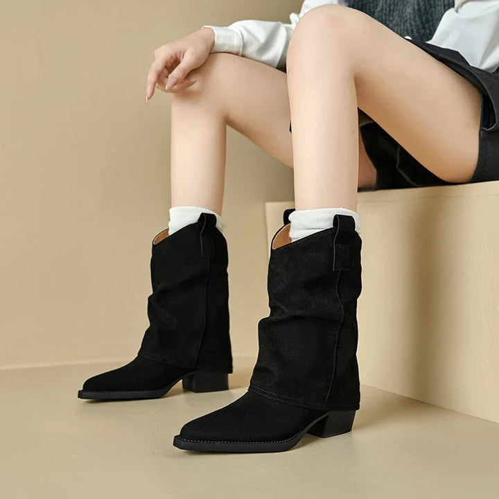 Audrey | Vintage Look Suede Boots